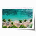 Vibrant rolled print of a serene beach landscape, showcasing soft waves and a colorful sunset, perfect for home decor or art collection. Packaged securely for delivery.