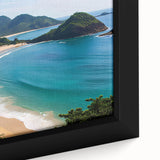 Framed canvas wall art showcasing a vibrant beach landscape design, featuring bold colors and intricate details, perfect for enhancing home decor.