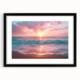 Black-framed wall art featuring a serene beach landscape design with vibrant colors, perfect for home decor. Ideal for coastal-themed interiors and artistic expressions.