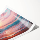 Vibrant rolled print showcasing a serene beach landscape with azure waters and golden sands, ideal for home decor and coastal-themed spaces. The artwork captures the essence of tranquility and warmth, perfect for adding a touch of nature-inspired elegance.