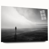 Acrylic glass wall art collection showcasing a vibrant beach landscape design, elegantly displayed in a side view without pins, ideal for modern decor.