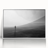 Framed acrylic wall art featuring a serene beach landscape design with vibrant colors, perfect for home decor, showcasing a calming ocean view and clear sky.