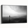 Framed wall art collection showcasing a serene beach landscape design with vibrant colors and a sleek black frame, ideal for coastal-themed decor.