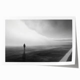 Rolled print of a serene beach landscape featuring soft pastel colors and gentle waves, ideal for home decor, showcasing tranquil coastal scenery and relaxation vibes.