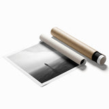 Rolled print showcasing a vibrant beach landscape wall art design, featuring vivid colors and serene ocean waves, ideal for home decor enhancement.