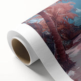 Vibrant beach landscape wall art on rolled canvas, showcasing serene ocean waves and golden sand under a bright blue sky, perfect for coastal home decor.