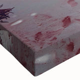 Close-up of a vibrant stretched canvas wall art featuring a serene beach landscape with soft pastel colors, perfect for adding a calming touch to any room decor.