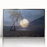 Framed wall art collection showcasing serene beach landscapes with silver accents, designed for modern decor. Perfect for enhancing living spaces with coastal vibes.