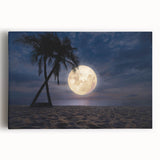 Stretched canvas artwork showcasing a serene beach landscape with vibrant colors, perfect for home decor. Ideal for creating a calming atmosphere in living spaces.