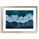 Framed wall art collection showcasing serene beach landscapes in silver matting, perfect for enhancing modern home decor with a calming coastal ambiance.