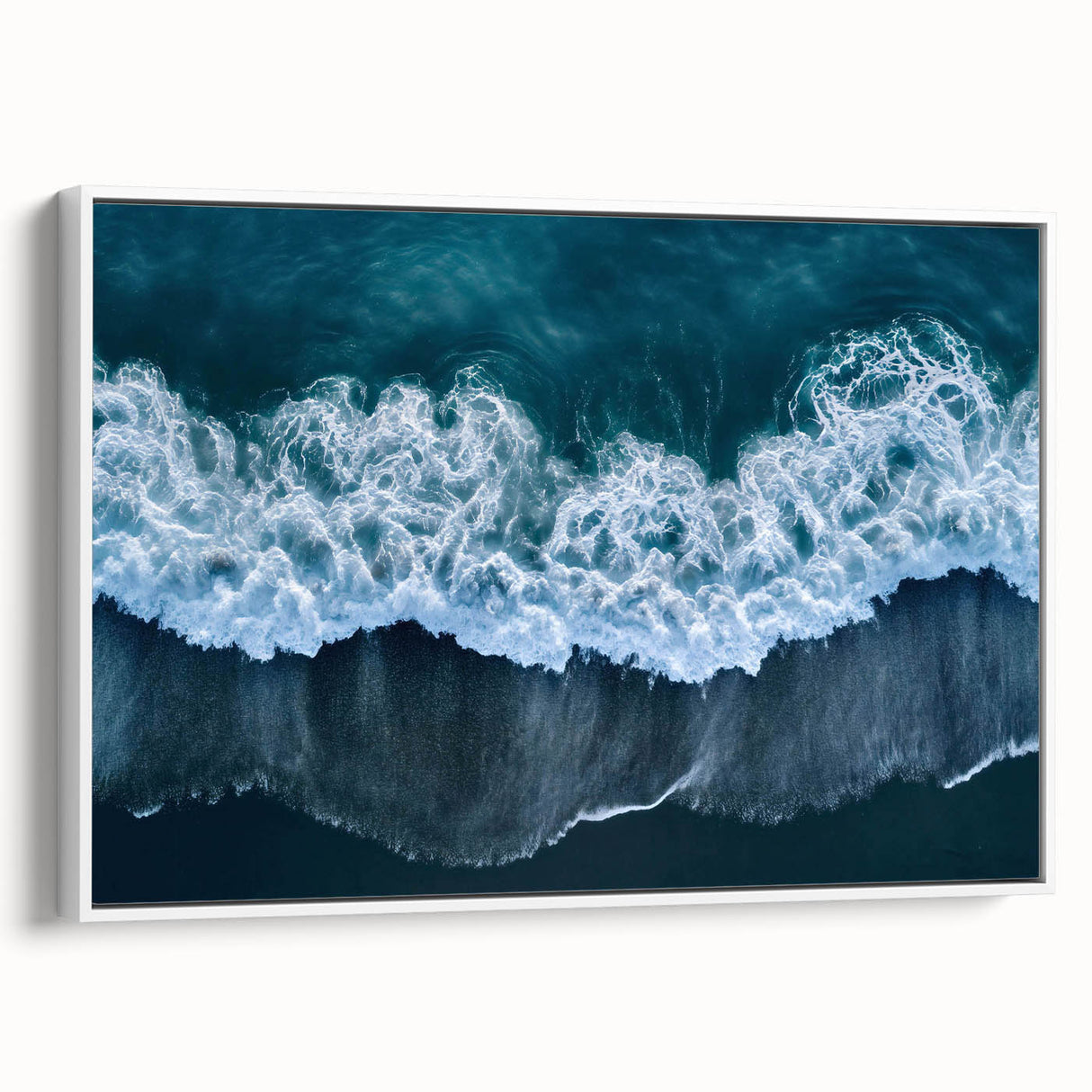 Framed canvas wall art collection showcasing serene beach landscapes, featuring vibrant colors and intricate details, ideal for modern home decor.