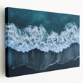 Stretched canvas wall art showcasing a vibrant beach landscape design, featuring soft waves and a sunset, perfect for home decor in coastal themes.