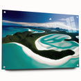 Acrylic glass wall art collection showcasing a vibrant beach landscape design, featuring colorful hues and intricate details, ideal for home decor and enhancing interior spaces.