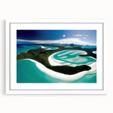 Framed landscape wall art featuring a serene beach scene with soft pastel colors and a white mat, perfect for enhancing coastal home decor aesthetics.