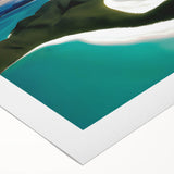 Vibrant rolled canvas art depicting a serene tropical beach landscape, showcasing vivid colors and details, ideal for enhancing home decor and relaxation spaces.