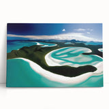 Stretched canvas wall art showcasing a serene beach landscape, featuring soft pastel colors and gentle waves, perfect for home decor or coastal themes. Ideal for adding a calming vibe to any living space.