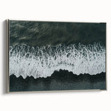 Framed canvas wall art showcasing a serene beach landscape with vibrant colors and intricate details, featuring a sleek silver frame that adds elegance to any decor.