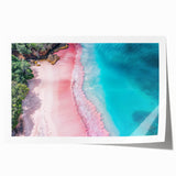 Vibrant rolled print of beach landscape wall art showcasing serene ocean waves and golden sands, perfect for home decor. Ideal for coastal-themed interiors.