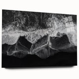 Acrylic glass wall art featuring a stunning beach landscape design, showcasing vibrant colors and intricate details, viewed from the side, highlighting its modern decor appeal.