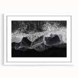 Framed wall art featuring a serene beach landscape in soft pastel colors, displayed in a white mat frame, perfect for enhancing coastal-themed decor. The tranquil scene evokes relaxation and harmony, making it an ideal addition to living spaces.