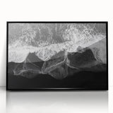 Framed acrylic wall art featuring a serene beach landscape with vibrant colors, showcasing gentle waves and a clear sky, ideal for home décor enhancement.