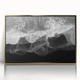 Framed acrylic wall art showcasing a serene beach landscape with golden hues, perfect for enhancing home decor. Ideal for coastal-themed rooms.