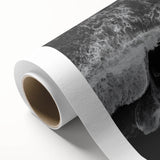 Rolled canvas wall art showcasing a serene beach landscape with vibrant blue skies and soft white sand, ideal for adding a tranquil touch to any decor.