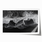 Vibrant beach landscape wall art print showcasing a serene ocean view with gentle waves and a colorful sunset, rolled and ready for framing. Ideal for coastal decor enthusiasts.