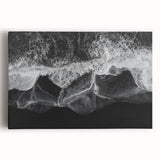 Stretched canvas wall art showcasing a serene beach landscape with vibrant colors and soft waves, perfect for enhancing any coastal-themed decor.