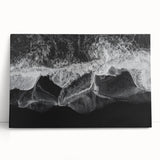 Stretched canvas wall art depicting a serene beach landscape, showcasing soft pastel colors and gentle waves, perfect for coastal-themed decor.