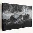 Stretched canvas wall art depicting a serene beach landscape with warm golden sands and gentle waves, suitable for home decor in coastal themes. Perfect for creating a calming atmosphere.
