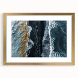 Framed wall art collection showcasing a serene beach landscape with vibrant colors, gold frame, and matting, ideal for enhancing home décor and relaxation.