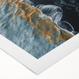 Rolled canvas artwork showcasing a vibrant beach landscape design, featuring vivid colors and intricate details, ideal for enhancing home decor and creating a serene atmosphere.