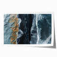Vibrant rolled wall art print showcasing a stunning beach landscape with golden sands and turquoise waters, perfect for coastal decor enthusiasts.