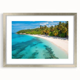 Silver-framed wall art featuring a serene beach landscape design, showcasing soft pastel colors and intricate details, perfect for home decor enhancement.