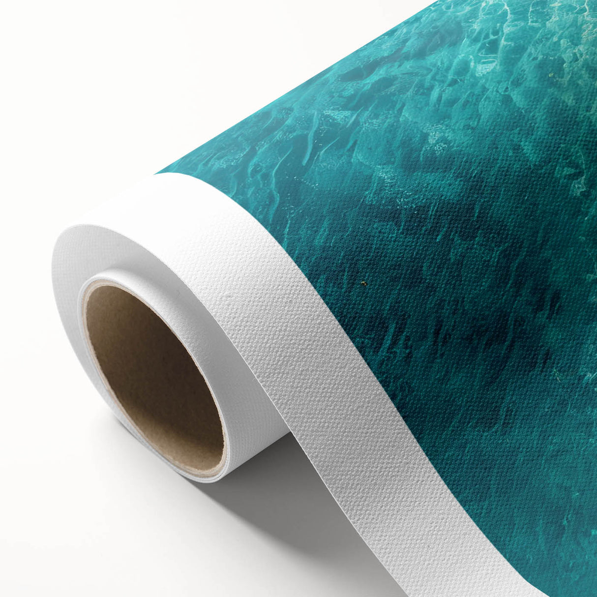 Rolled canvas wall art showcasing a vibrant beach landscape design, featuring soft pastel colors and calming ocean waves, perfect for home decor.