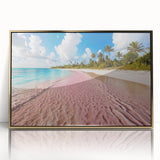 Framed acrylic wall art featuring a serene beach landscape with golden hues, perfect for home decor, enhancing ambiance in living spaces or offices.