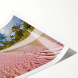 Vibrant beach landscape wall art print showcasing a serene coastal scene with soft waves and golden sand, rolled for easy display and shipping. Perfect for home decor.