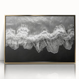 Framed wall art showcasing a serene beach landscape with vibrant colors and golden accents, ideal for enhancing modern home decor and creating a calming atmosphere.