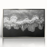 Framed wall art collection featuring a serene beach landscape design with vibrant blue skies and golden sands, elegantly displayed in a silver-acrylic finish. Perfect for enhancing coastal-themed interiors.