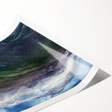 Vibrant rolled print of a serene beach landscape, showcasing golden sands and turquoise waves, perfect for home decor. Packaged securely in a protective cardboard tube.