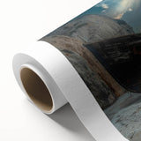 Rolled canvas showcasing a vibrant beach landscape design with rich colors and intricate details, ideal for home decor. Packaged securely in a protective tube.