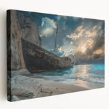 Stretched canvas wall art showcasing a vibrant beach landscape design, featuring vivid colors and intricate details, perfect for home decor and interior styling.