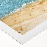 Vibrant rolled canvas artwork showcasing a serene beach landscape with soft waves and golden sand, ideal for home decor and coastal themes. Perfect for adding a tranquil touch to any room, this piece captures the essence of summer relaxation and natural beauty while being packaged securely for delivery.