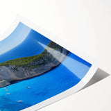 Vibrant rolled print of a serene beach landscape featuring soft waves and a sunset sky, ideal for coastal-themed decor. Perfect for enhancing any living space.