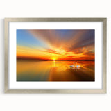 Framed wall art collection showcasing a serene beach landscape, featuring silver accents and a decorative mat, perfect for enhancing home decor.