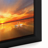 Framed canvas wall art showcasing a vibrant beach landscape design with vivid colors and intricate details, perfect for enhancing home decor. This close-up highlights the texture and craftsmanship of the artwork, making it an ideal focal point for any space.