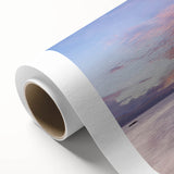 Vibrant rolled canvas wall art showcasing a serene beach landscape with golden sands and turquoise waters, ideal for home decor and relaxation themes.