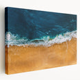 Stretched canvas artwork showcasing a vibrant beach landscape design, featuring vivid colors and fine details, perfect for home decor. Ideal for beach lovers.