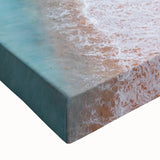 Close-up view of a vibrant stretched canvas wall art from the Landscapes Beaches Design 87 collection, showcasing intricate beach scenery with vivid colors and textures, perfect for home decor.